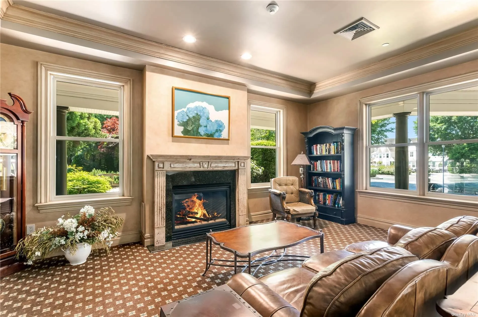 Library with fireplace Library with fireplace