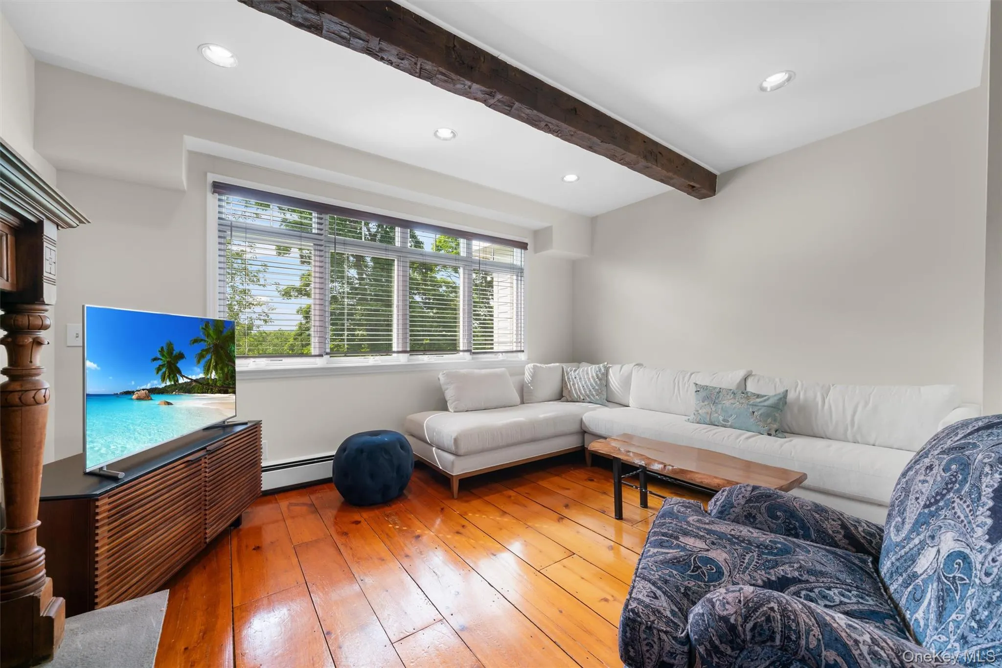 Office with fireplace, new four casement Anderson picture window, Hunter Douglas window shades, Mitsubishi mini-split for AC and heat Office with fireplace, new four casement Anderson picture window, Hunter Douglas window shades, Mitsubishi mini-split for AC and heat