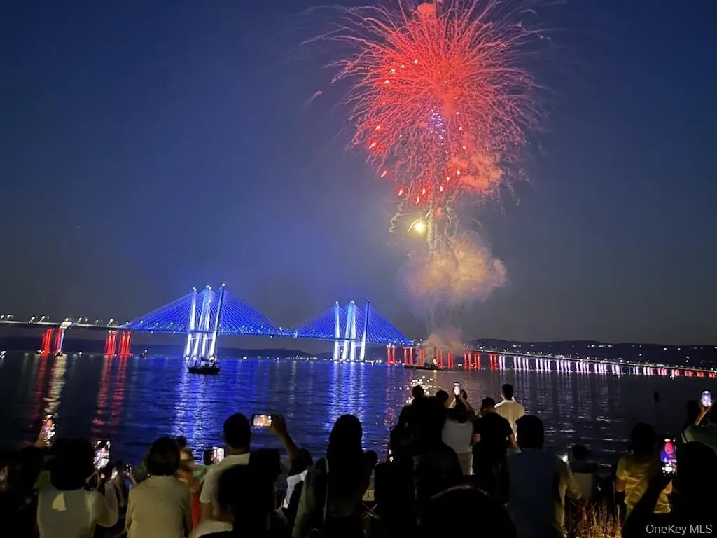 Fireworks over bridge on July 4th Fireworks over bridge on July 4th