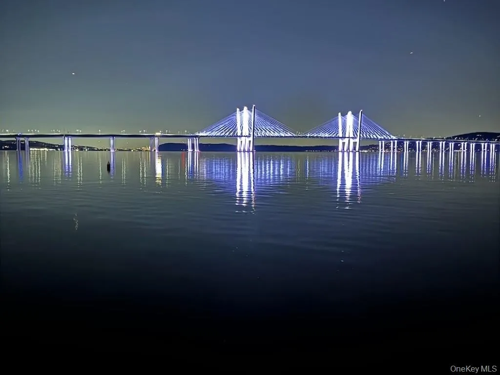 Every night the Cuomo Bridge is lit with different colored lights Every night the Cuomo Bridge is lit with different colored lights