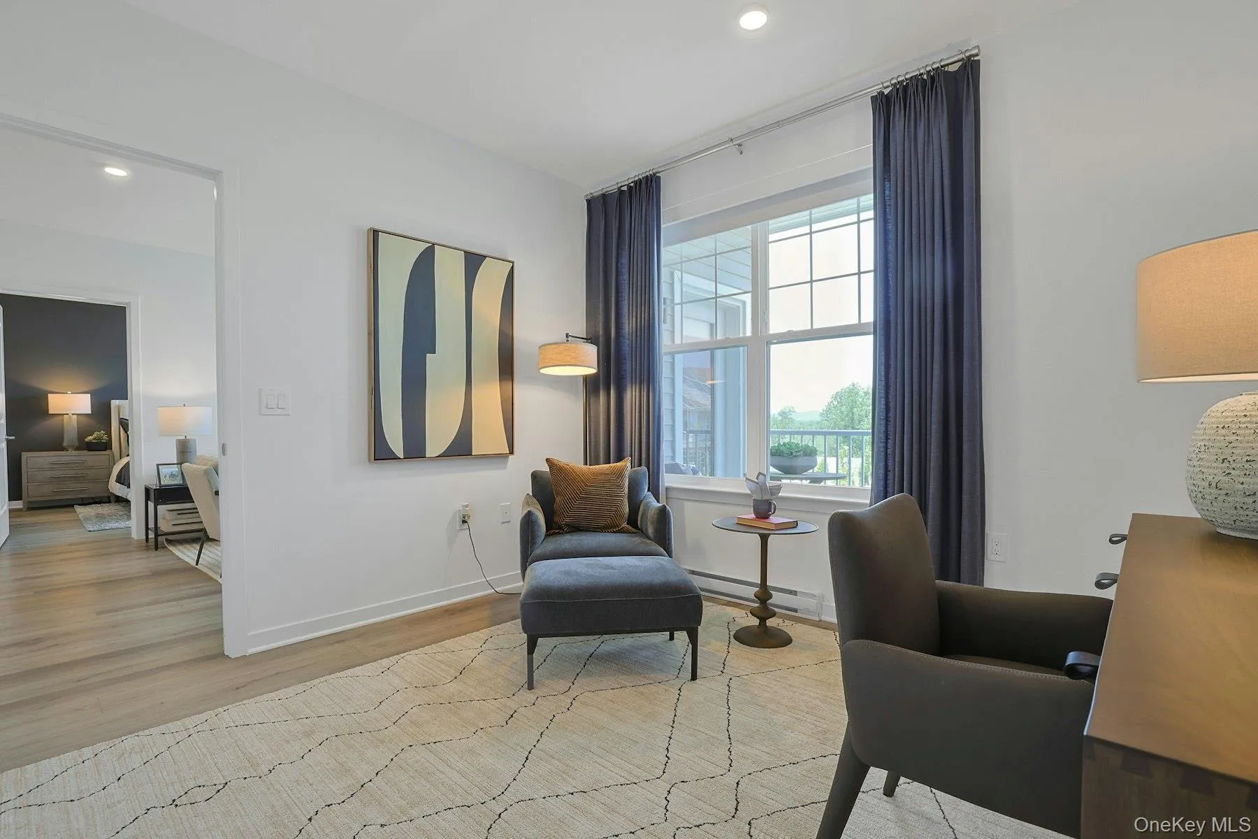 Bedroom or office, wood finished floors, and recessed lighting Bedroom or office, wood finished floors, and recessed lighting