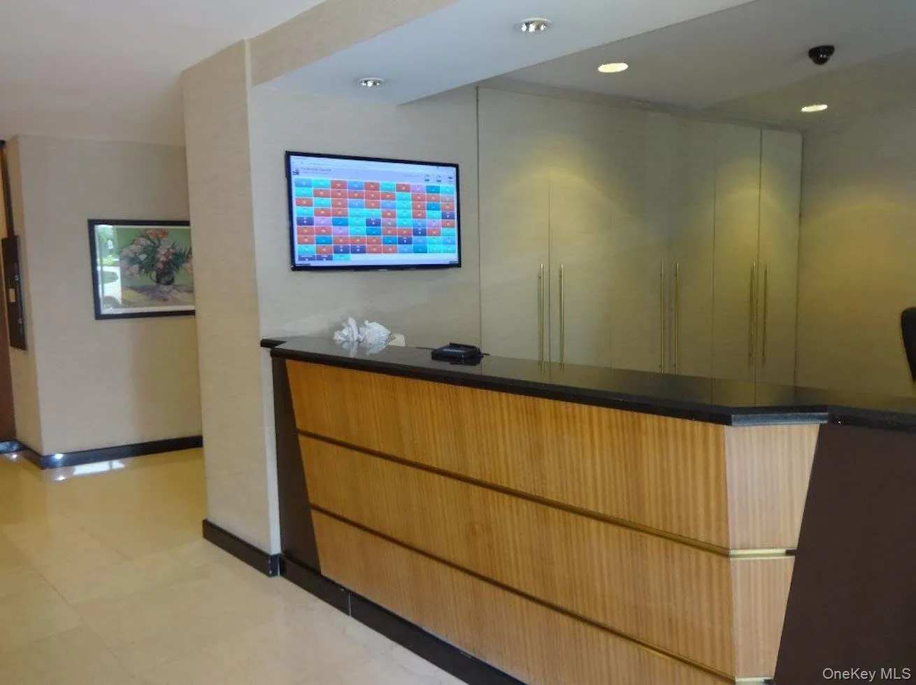 Reception area featuring recessed lighting Reception area featuring recessed lighting