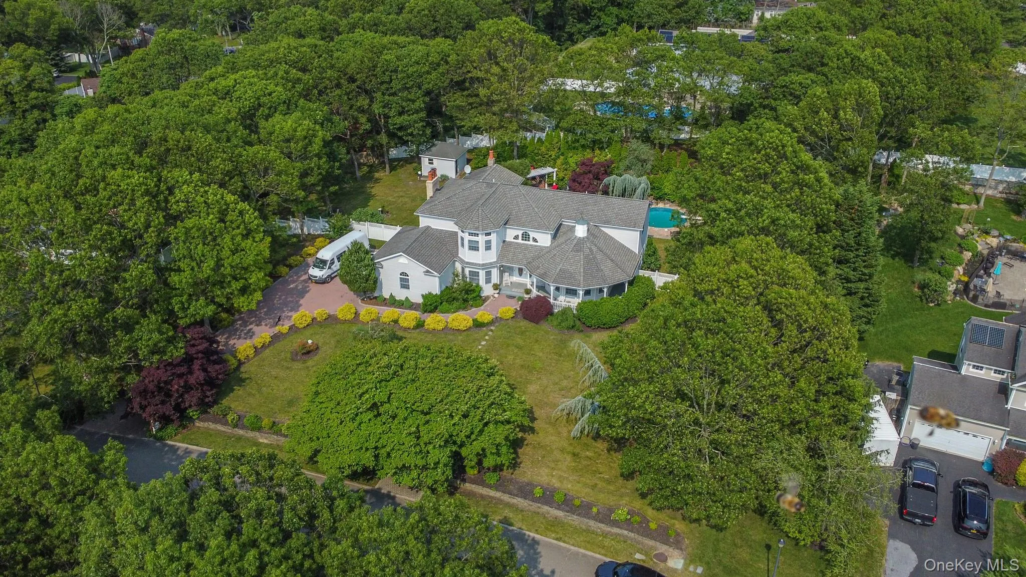 Aerial overview of property's location with a heavily wooded area Aerial overview of property's location with a heavily wooded area