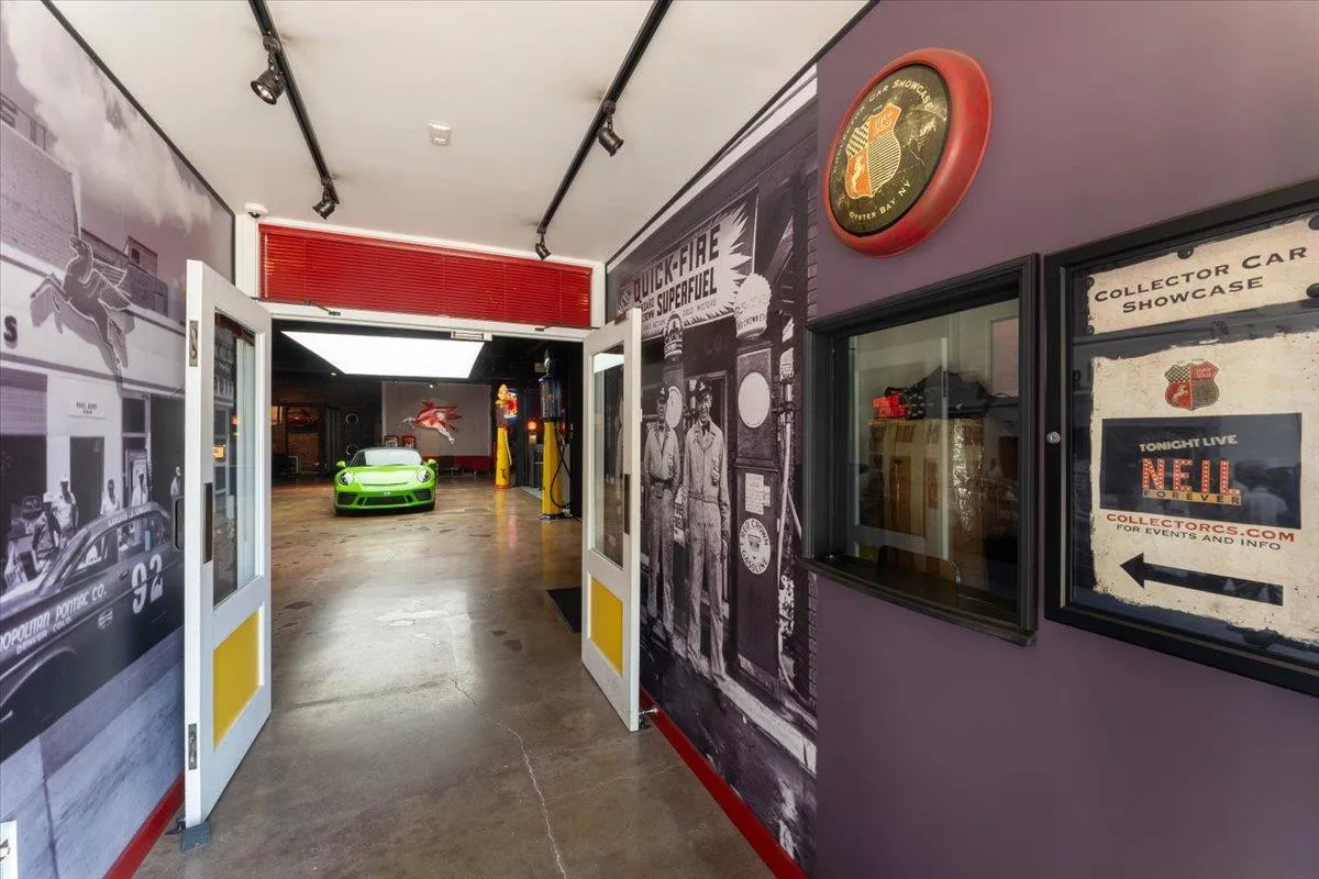 Corridor with rail lighting and concrete flooring Corridor with rail lighting and concrete flooring