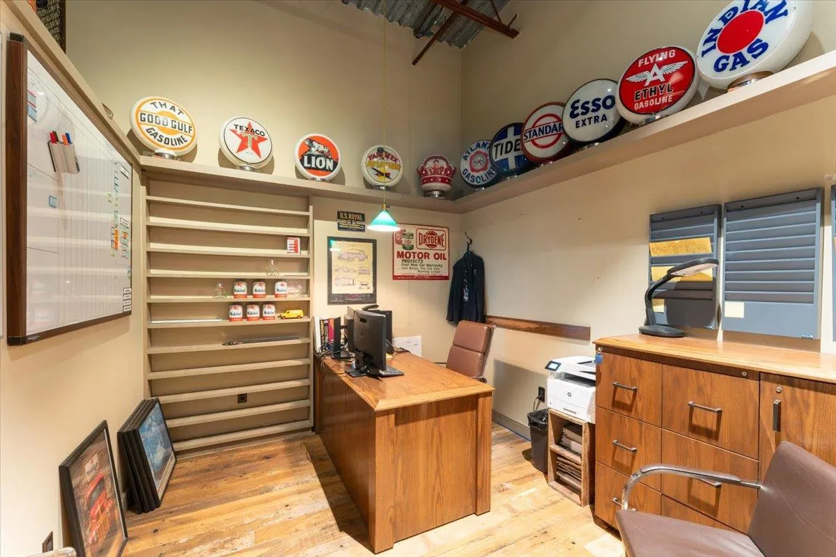 Office space featuring light wood-style floors Office space featuring light wood-style floors