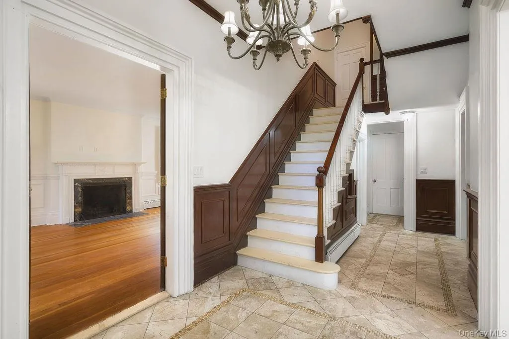 Stairs to second level. Stairs to second level.