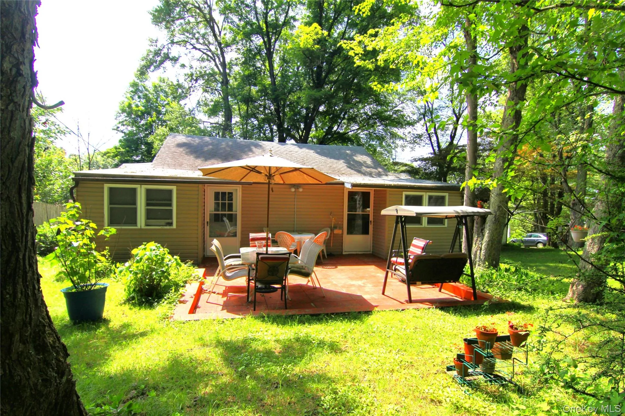 Back of house featuring a yard, a patio area, and a shingled roof Back of house featuring a yard, a patio area, and a shingled roof