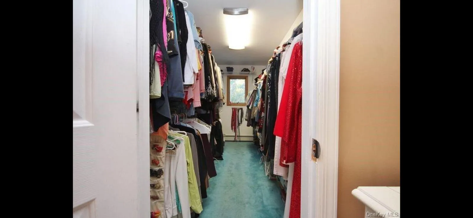 Spacious closet with carpet and a baseboard radiator Spacious closet with carpet and a baseboard radiator