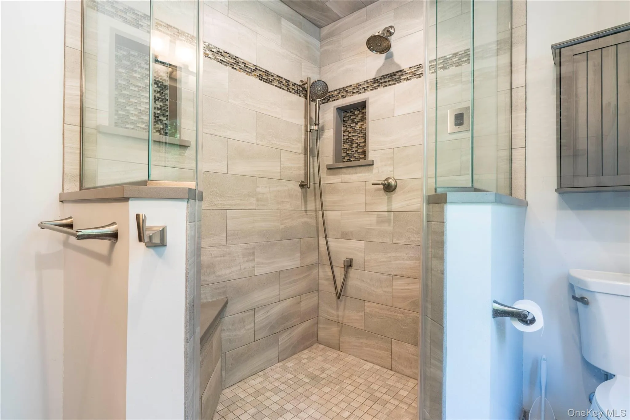 Primary Bath Walk-in Tiled Steam Shower Primary Bath Walk-in Tiled Steam Shower