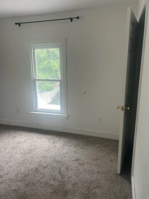 Carpeted empty room with baseboards Carpeted empty room with baseboards