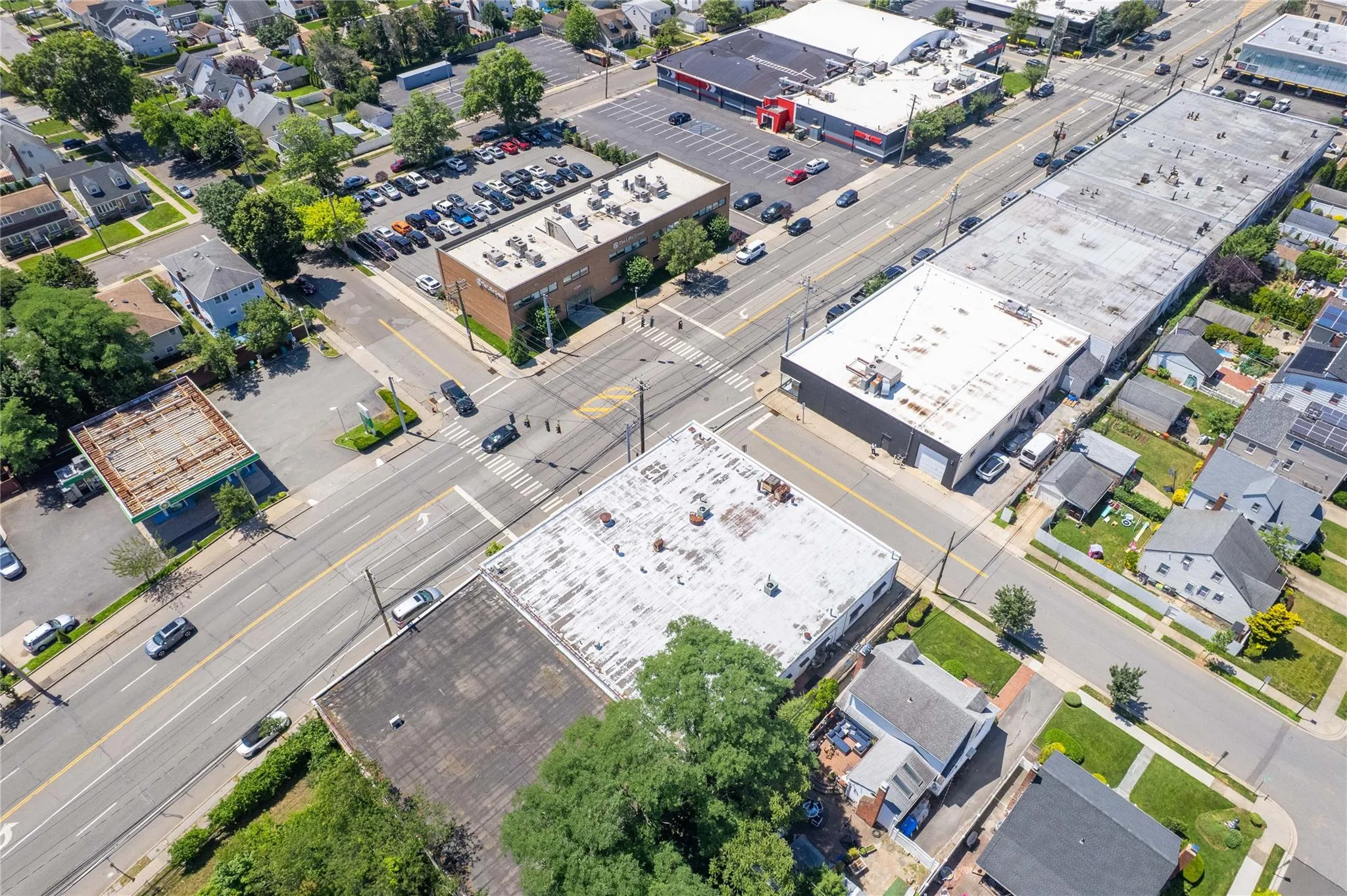 Drone / aerial view of industrial structures Drone / aerial view of industrial structures