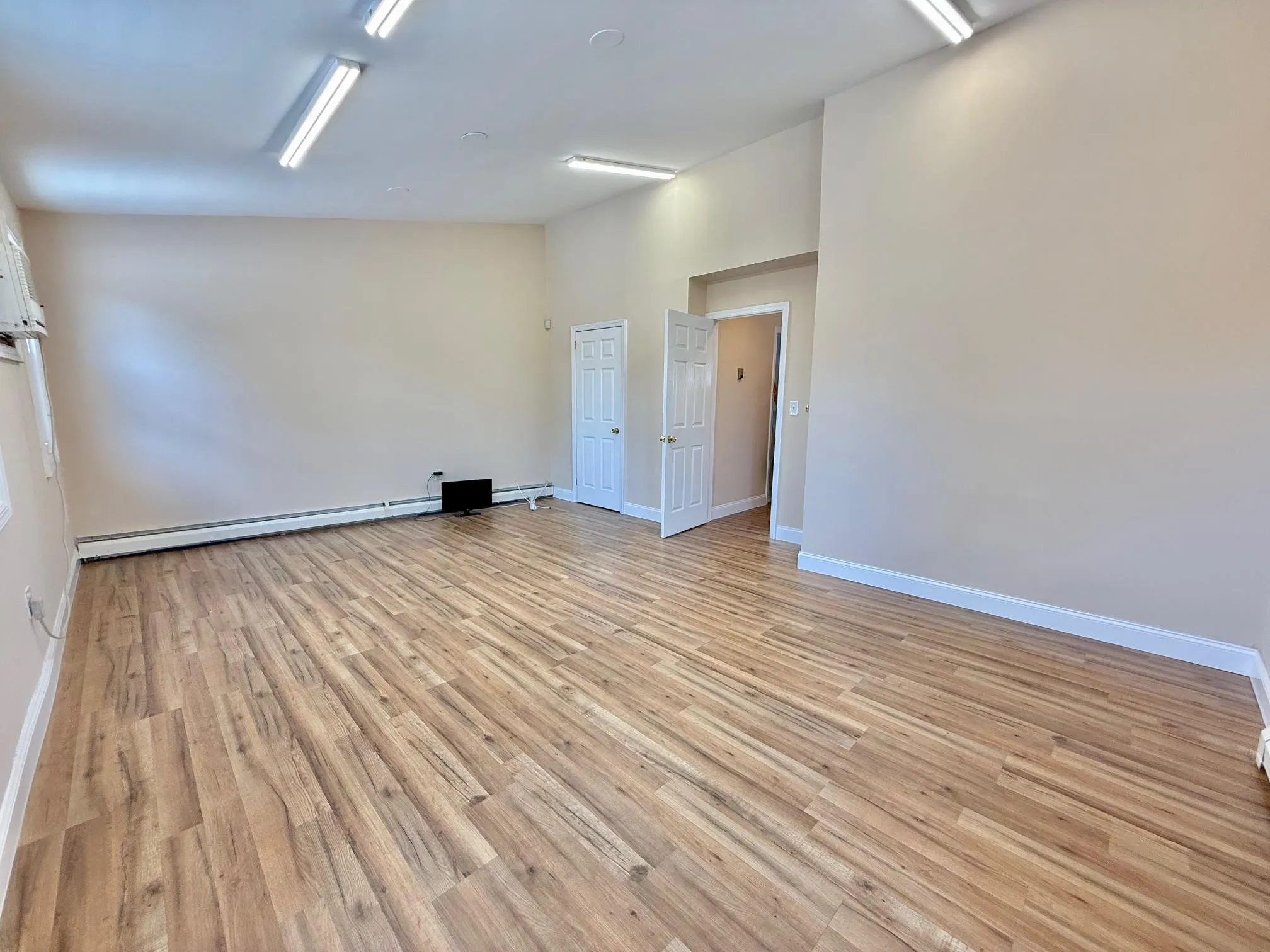 Spare room with light wood-style floors and baseboard heating Spare room with light wood-style floors and baseboard heating