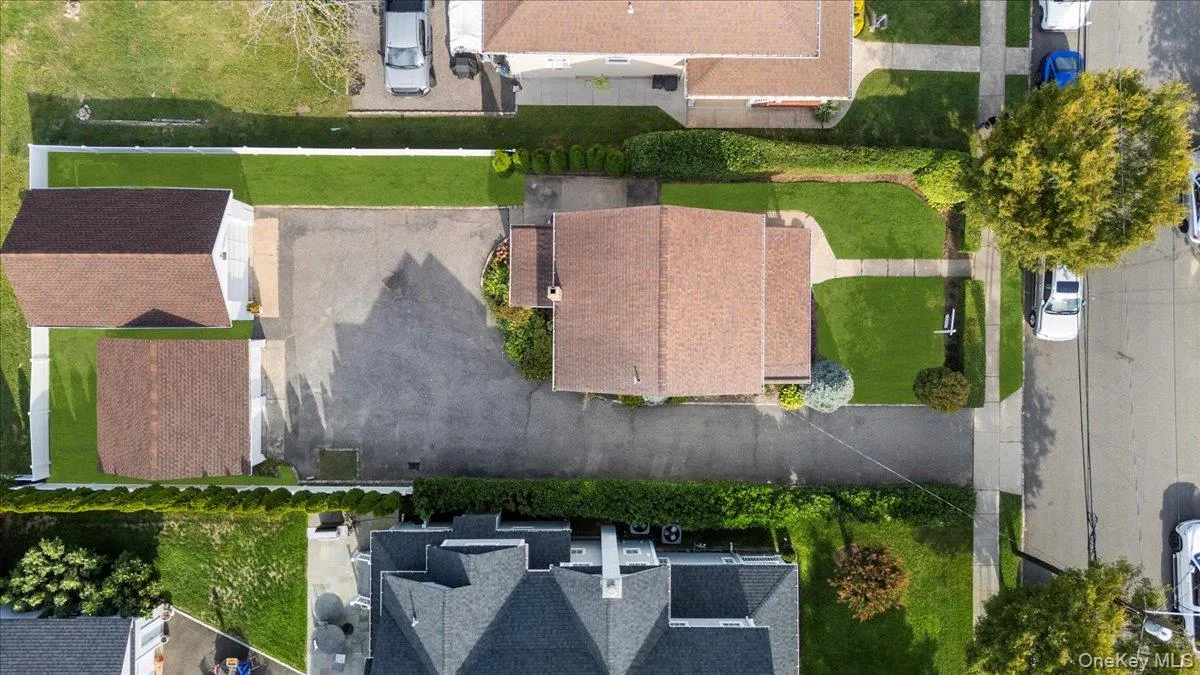 Aerial perspective of suburban area Aerial perspective of suburban area