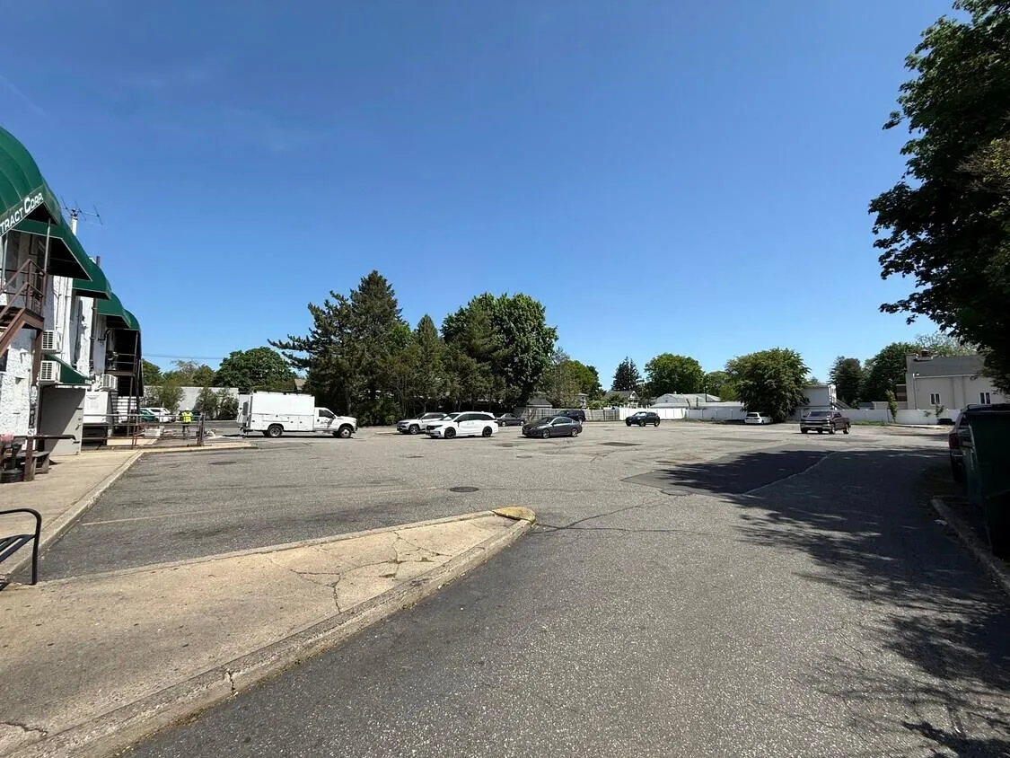 Parking lot in back of building Parking lot in back of building