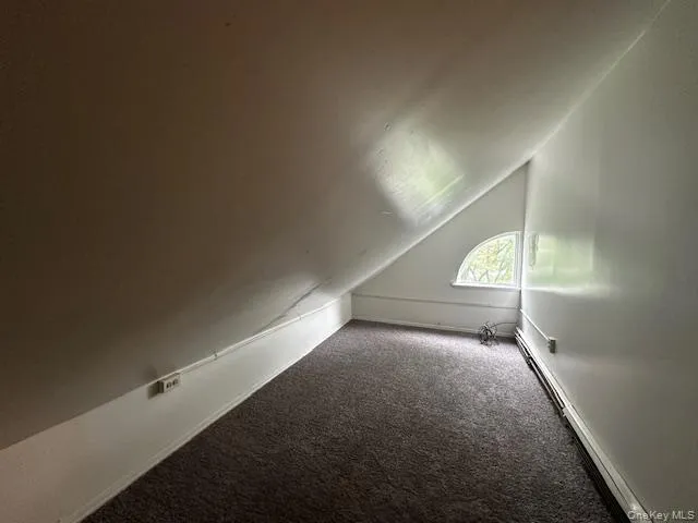 Bonus room featuring vaulted ceiling and carpet Bonus room featuring vaulted ceiling and carpet