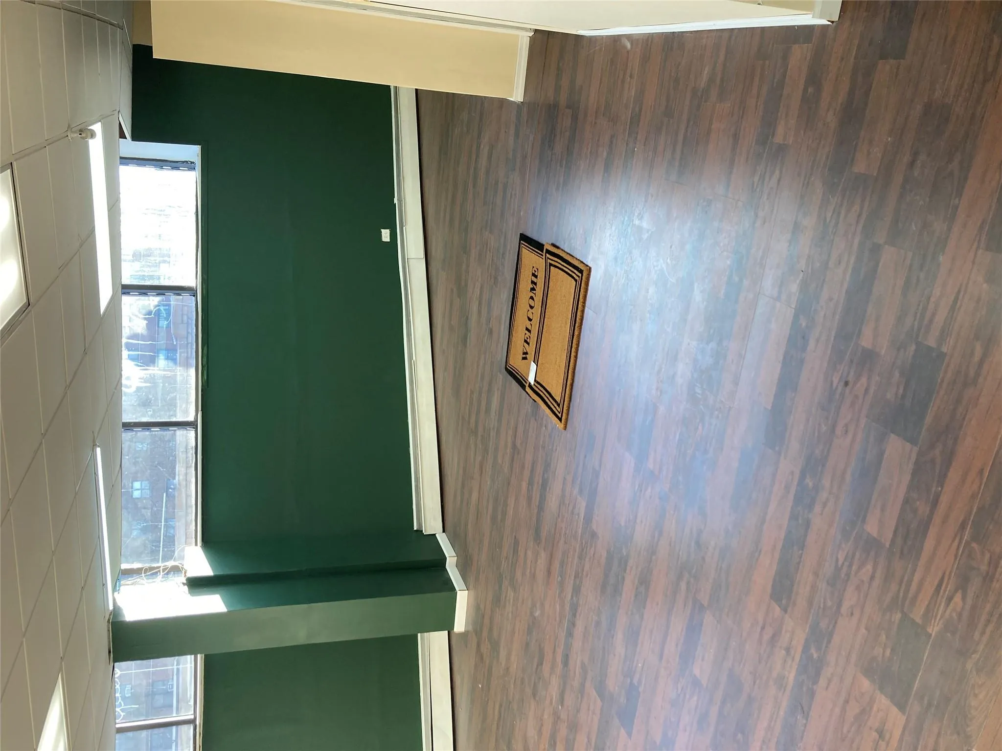 Below grade area featuring wood finished floors and a baseboard heating unit Below grade area featuring wood finished floors and a baseboard heating unit