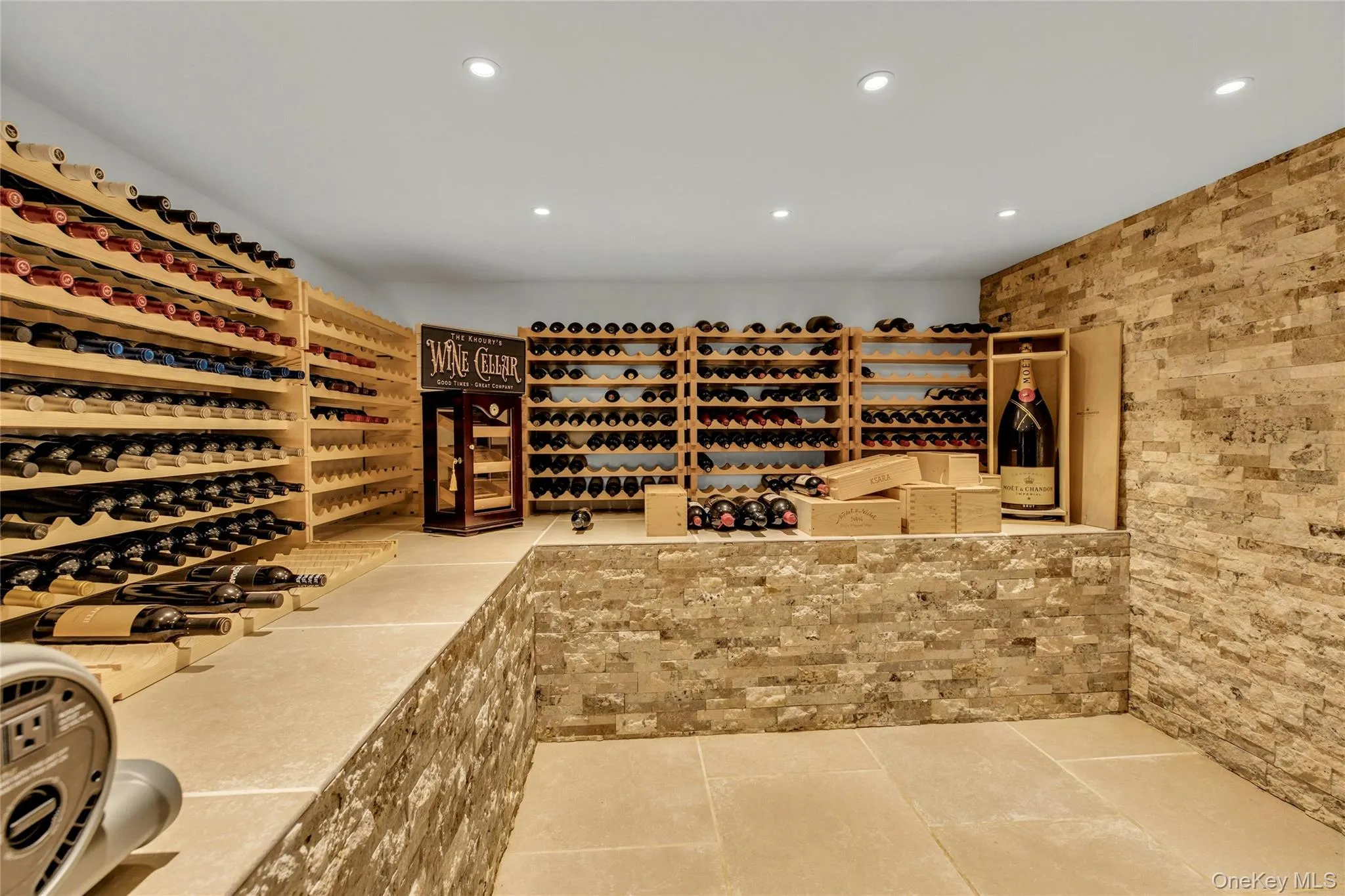 Wine cellar featuring recessed lighting Wine cellar featuring recessed lighting