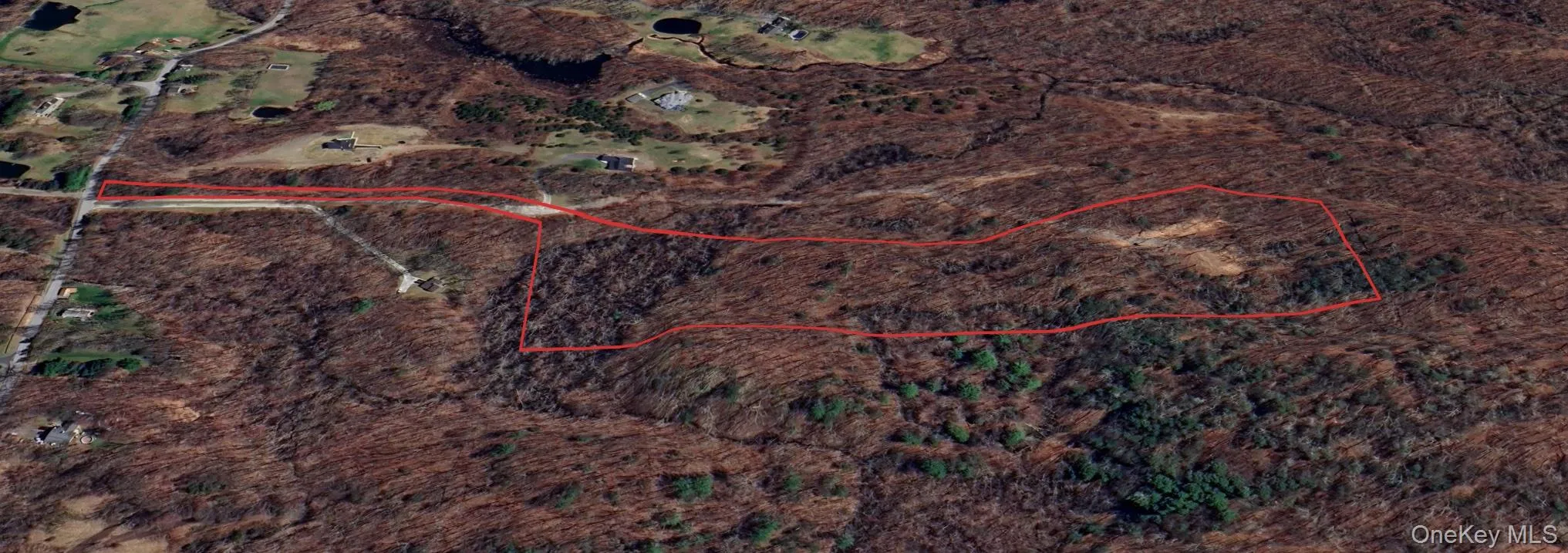 Aerial map of property and surrounding area with property boundaries highlighted Aerial map of property and surrounding area with property boundaries highlighted