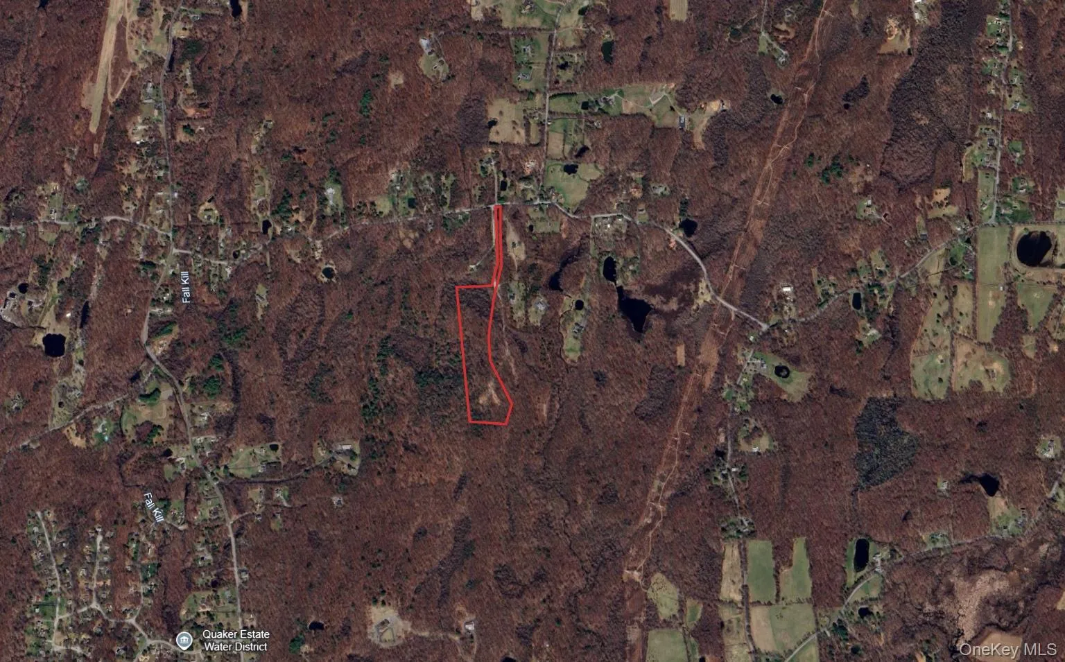 Aerial view of property's location with property boundaries highlighted Aerial view of property's location with property boundaries highlighted