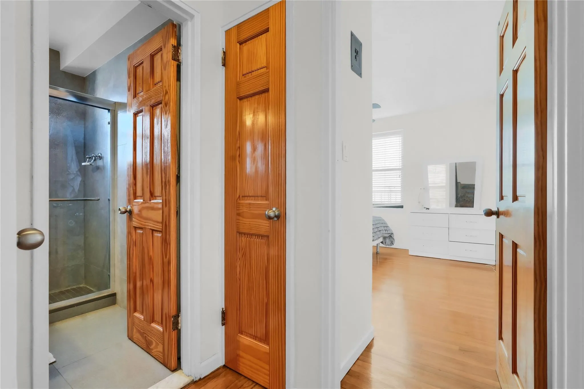 Hall with light wood finished floors Hall with light wood finished floors
