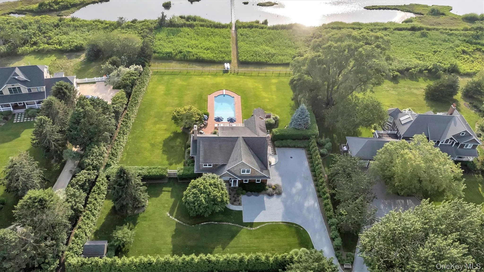 Aerial view of a large body of water Aerial view of a large body of water