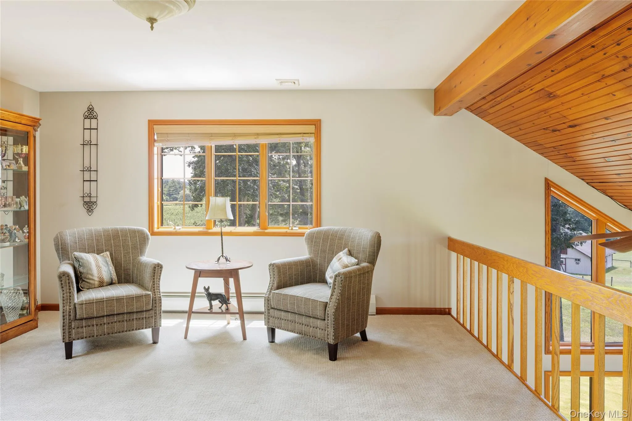 Sitting room featuring baseboard heating and carpet flooring Sitting room featuring baseboard heating and carpet flooring