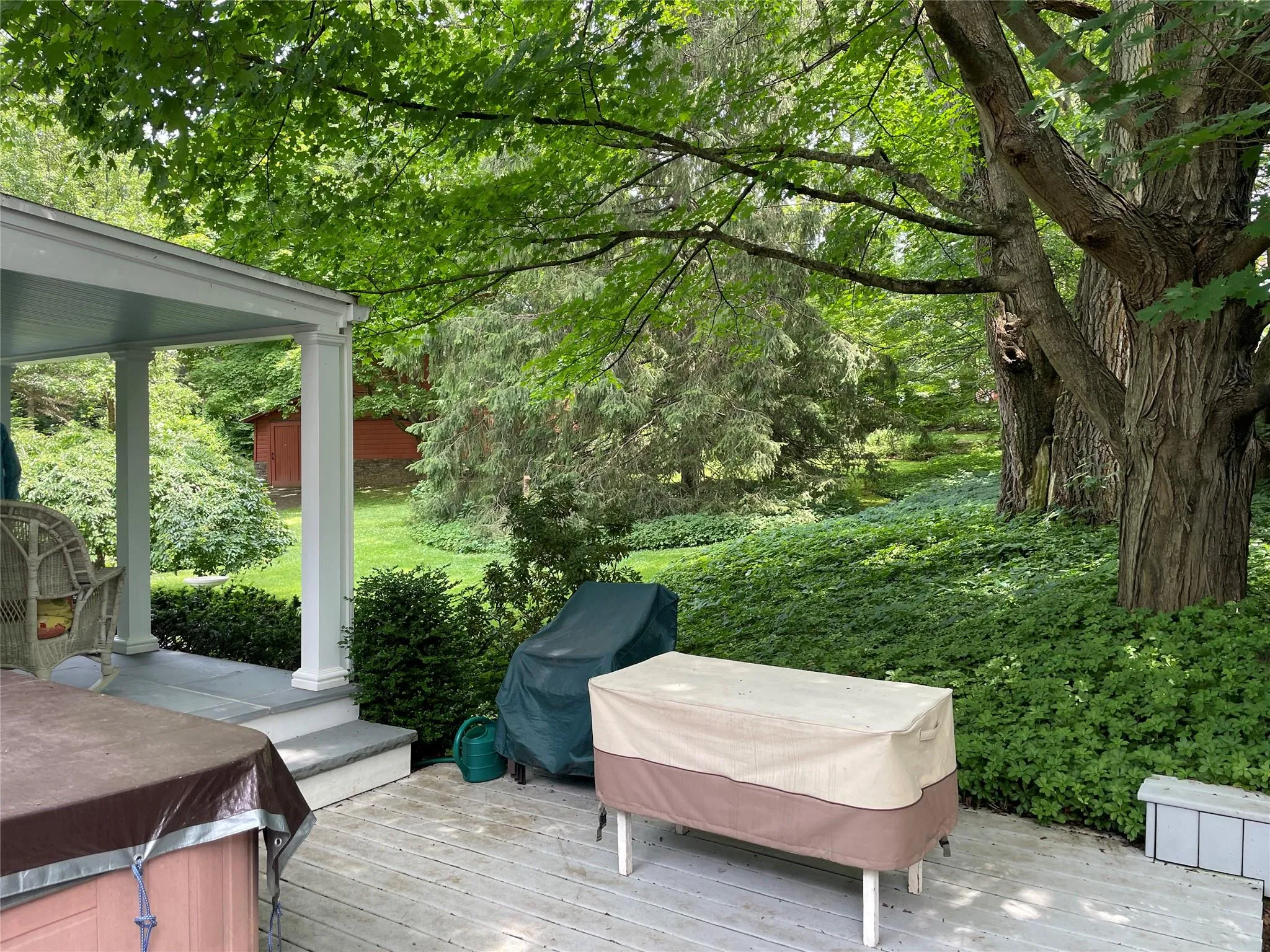 Wooden terrace with grilling area Wooden terrace with grilling area