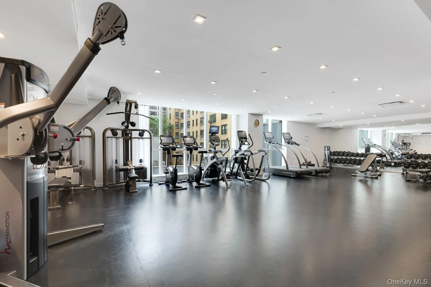 Workout area with recessed lighting Workout area with recessed lighting