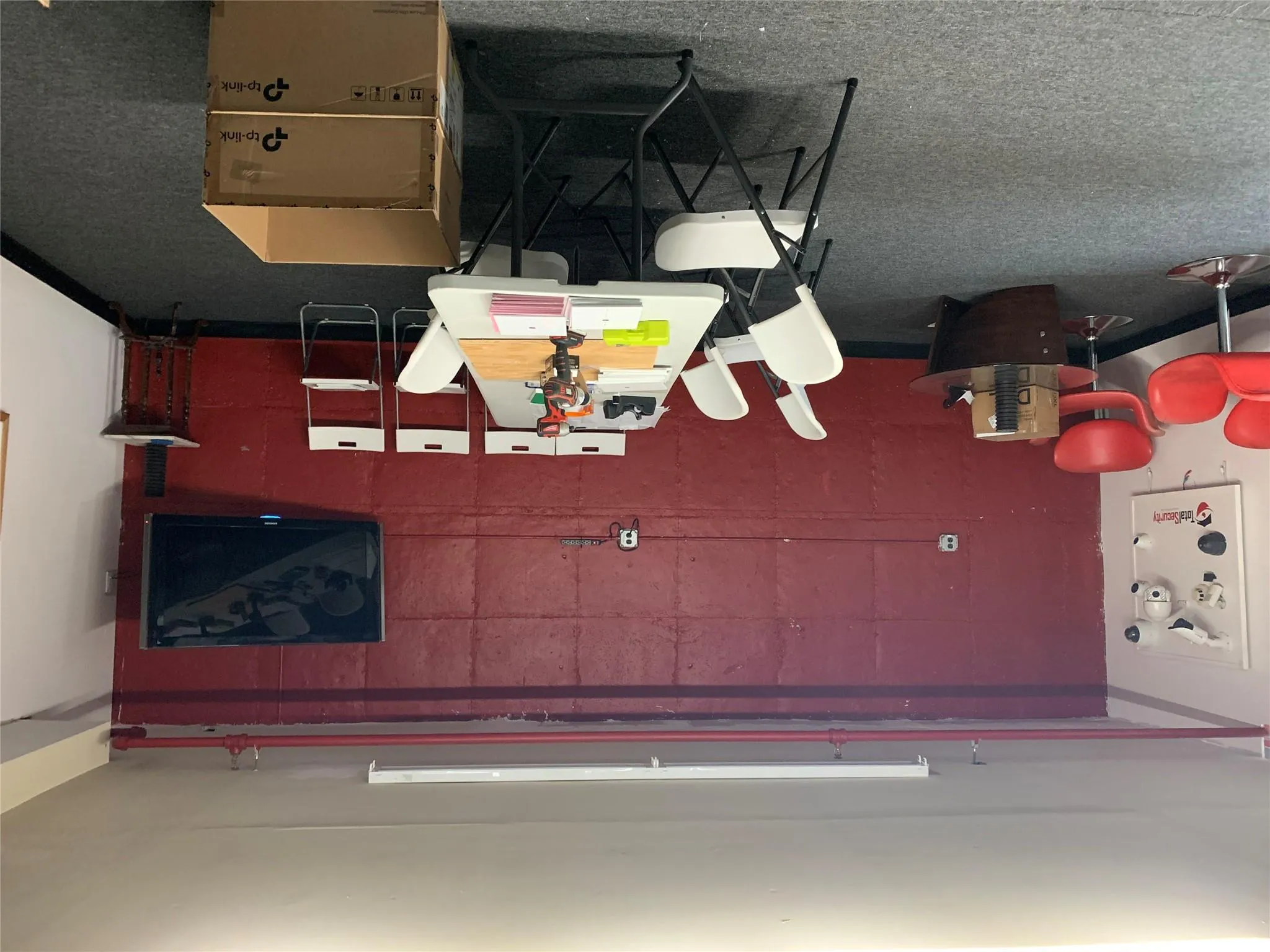 Carpeted dining space with baseboards Carpeted dining space with baseboards