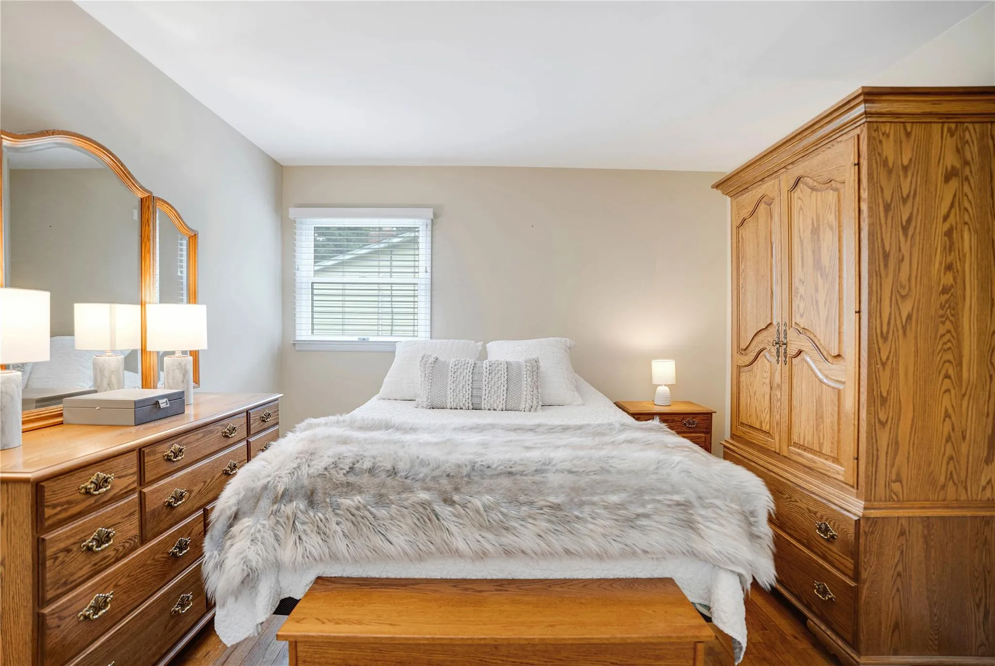 Bedroom featuring dark wood-style floors