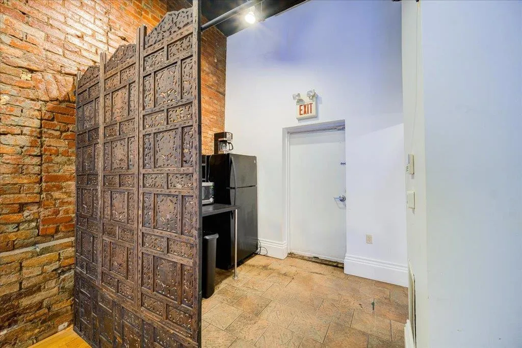 Corridor with brick ceiling and brick wall Corridor with brick ceiling and brick wall