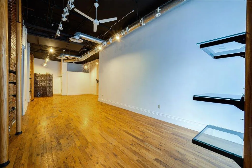 Basement with hardwood / wood-style flooring Basement with hardwood / wood-style flooring