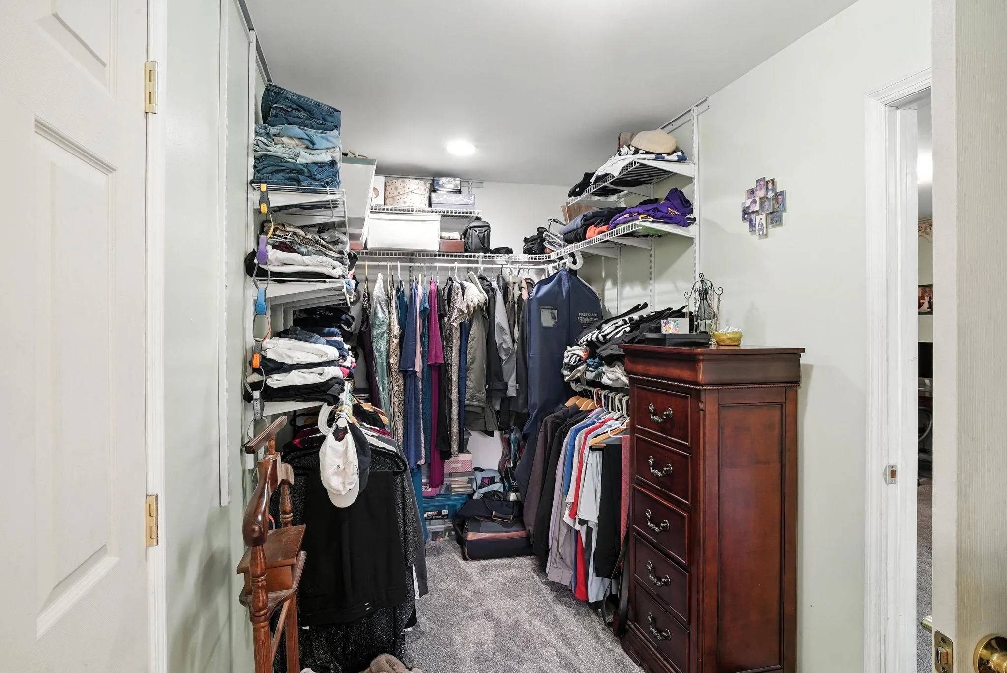 Spacious closet featuring carpet floors Spacious closet featuring carpet floors