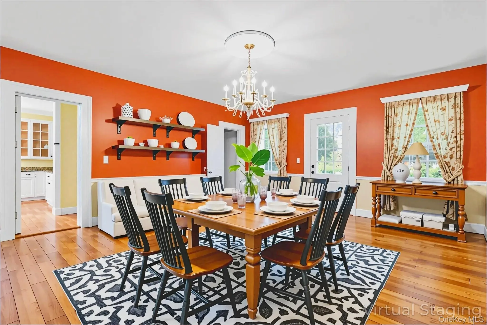 Virtually staged formal dining room Virtually staged formal dining room