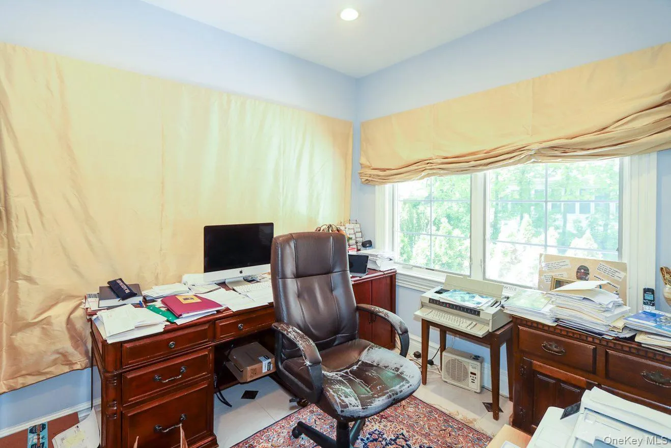 Office space featuring light tile patterned floors and recessed lighting Office space featuring light tile patterned floors and recessed lighting