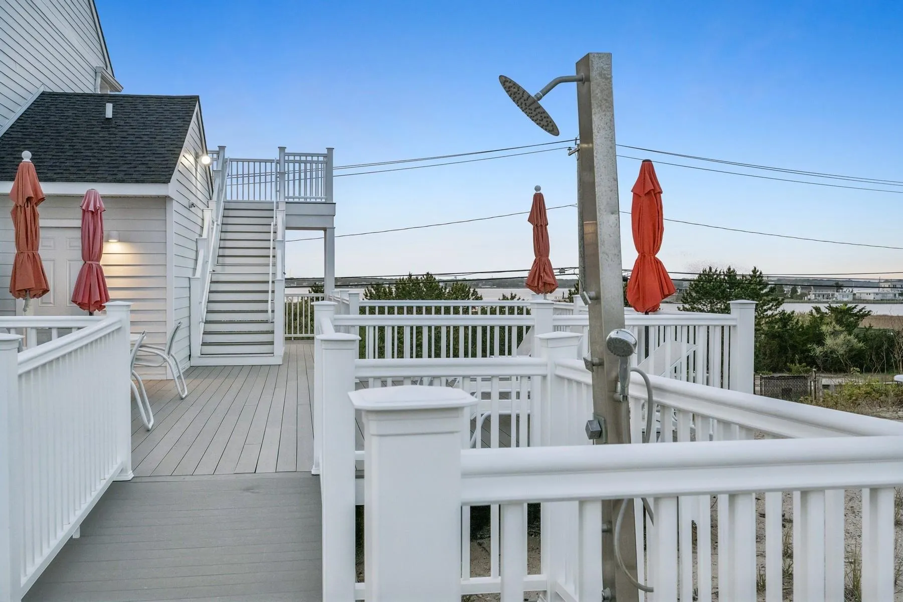 Sandpiper residents\' outdoor shower. Sandpiper residents\' outdoor shower.