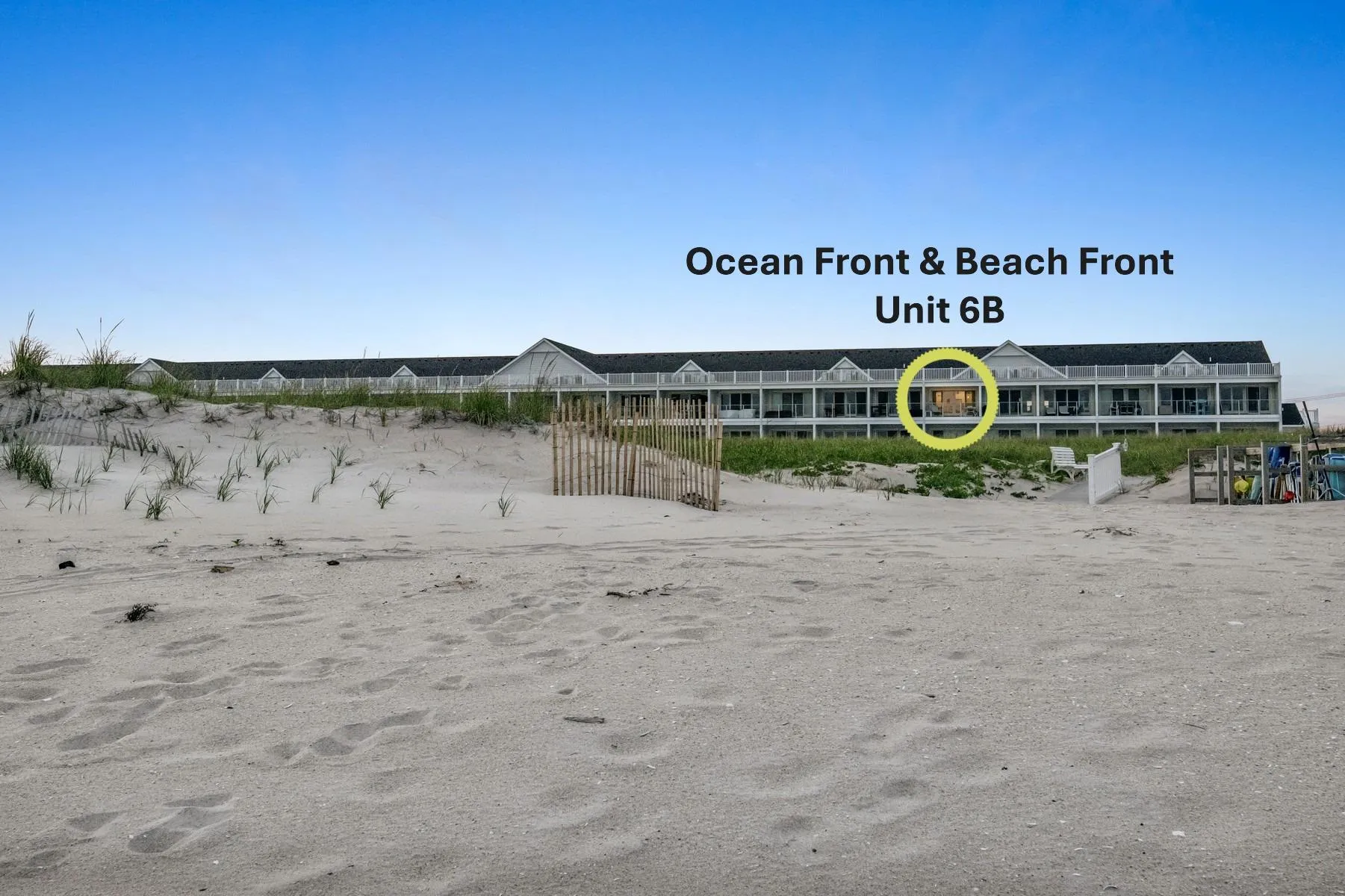 Unit 6B faces the beach and ocean. Unit 6B faces the beach and ocean.