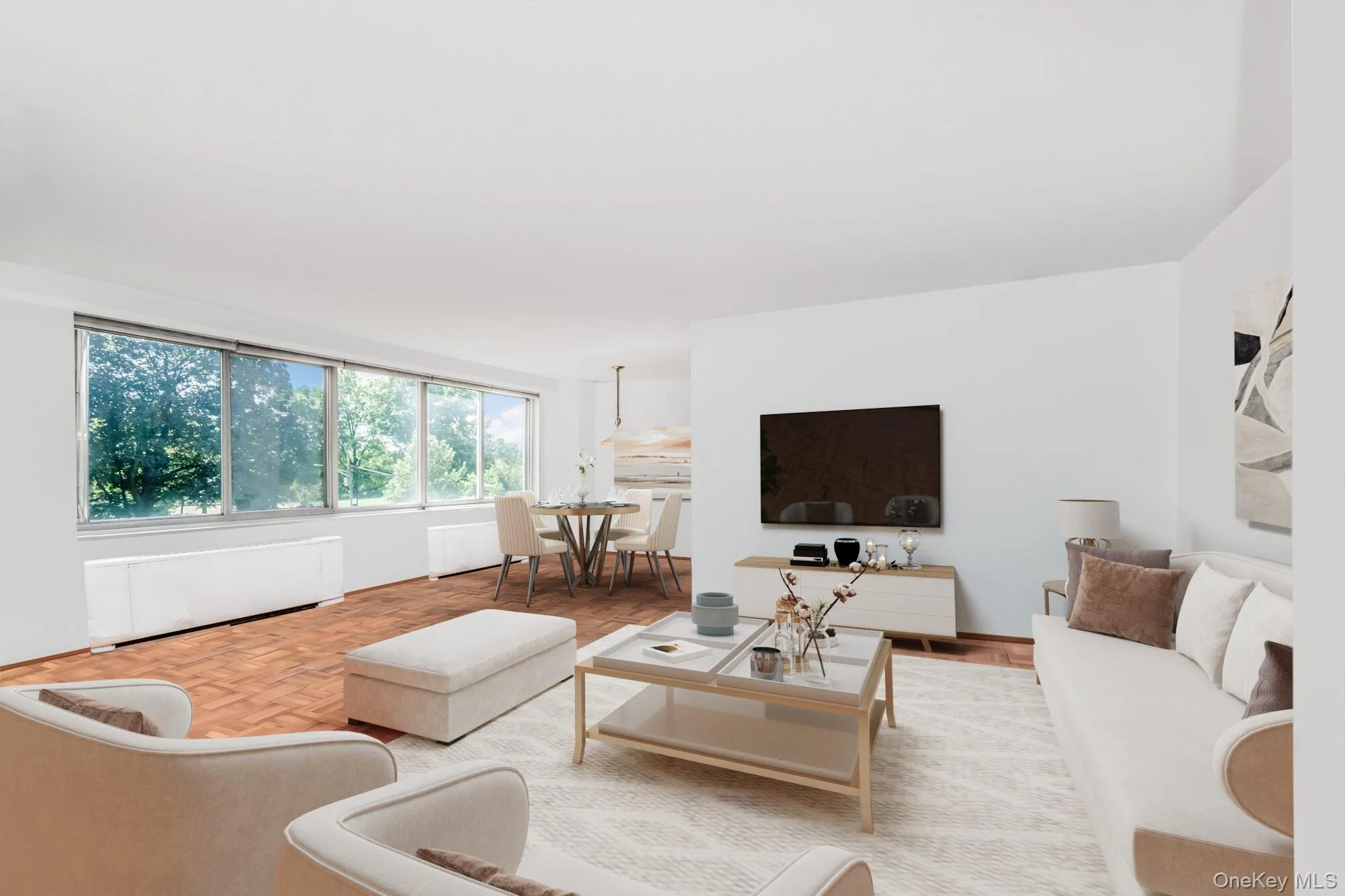 Living area with radiator heating unit Living area with radiator heating unit