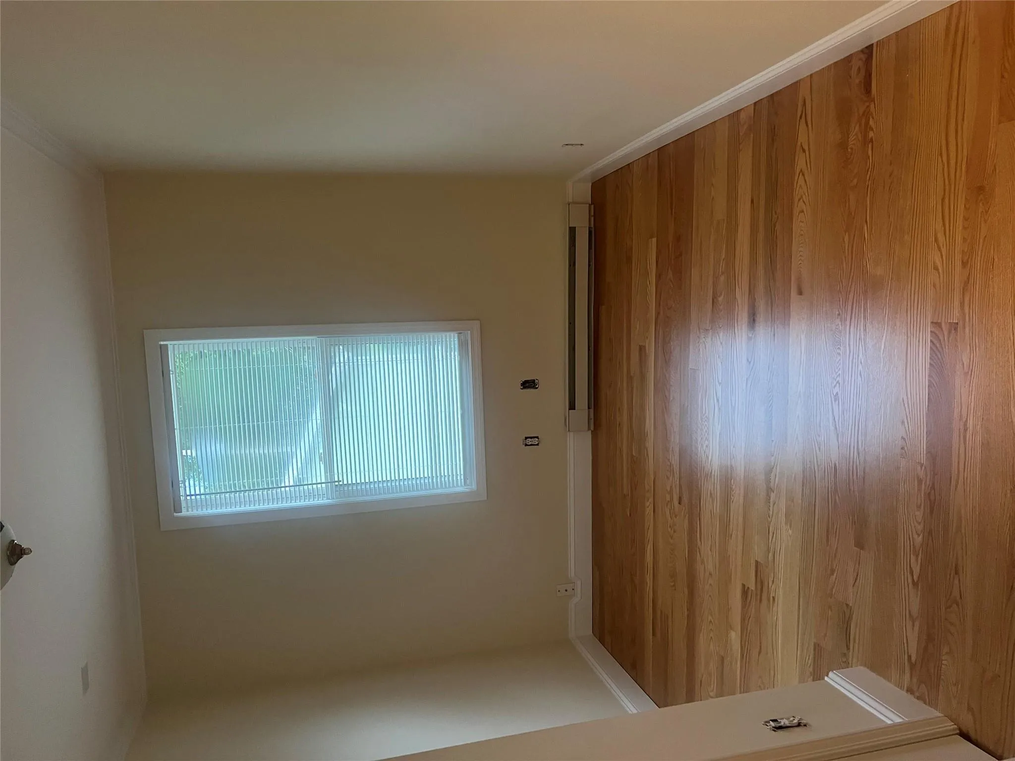 Spare room with crown molding, light wood-style floors, and a baseboard heating unit Spare room with crown molding, light wood-style floors, and a baseboard heating unit