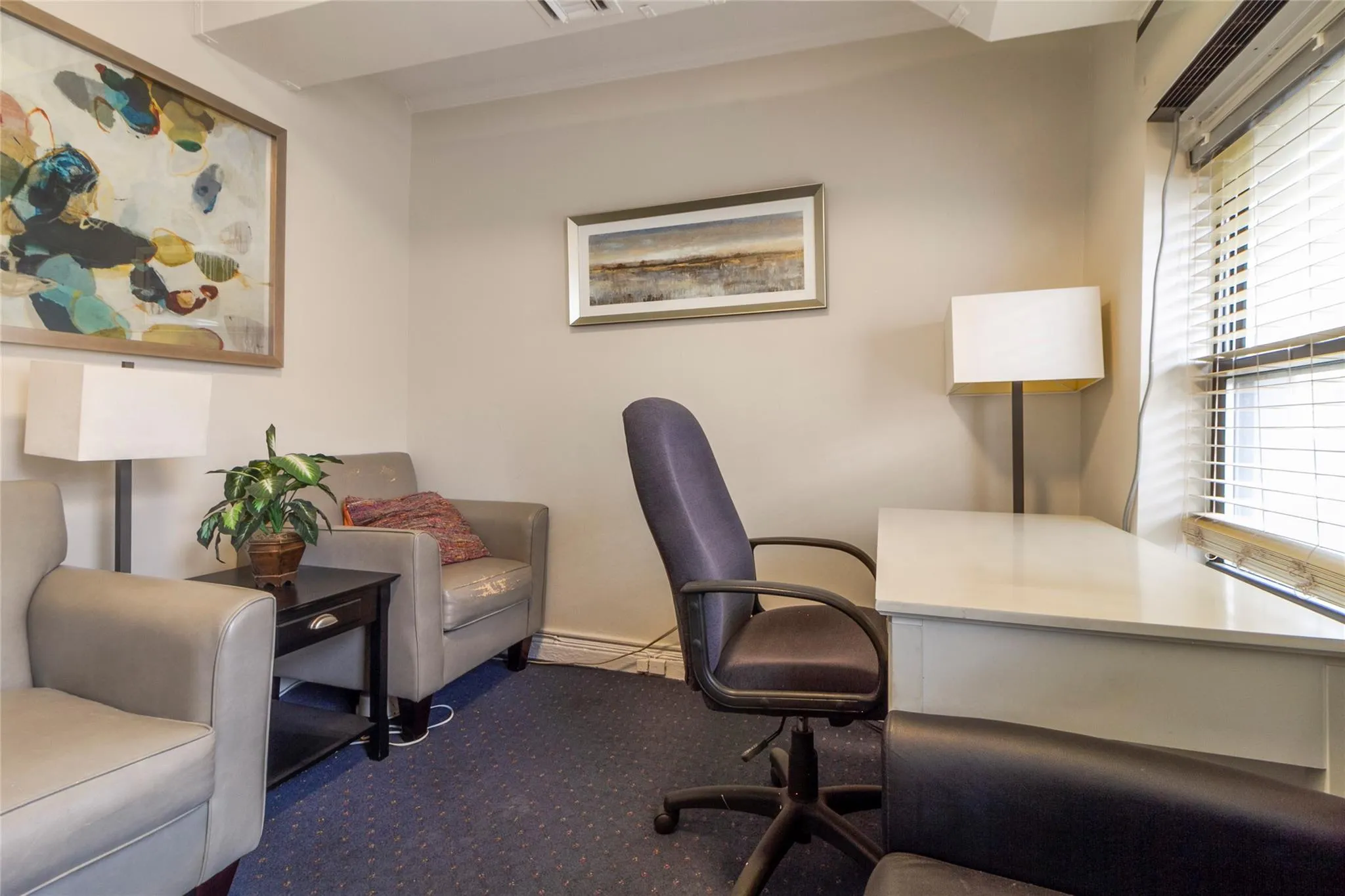 View of carpeted office space View of carpeted office space