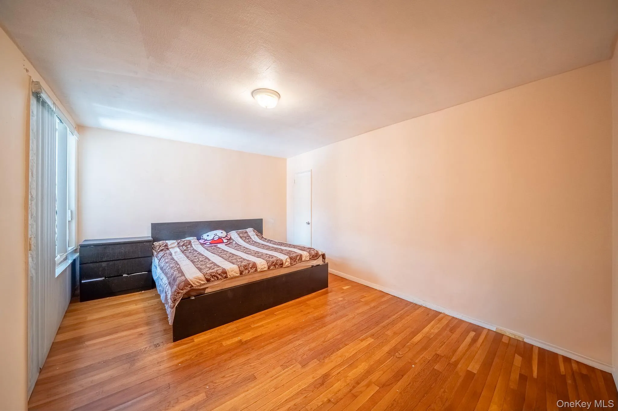 Bedroom featuring hardwood / wood-style floors and baseboards Bedroom featuring hardwood / wood-style floors and baseboards