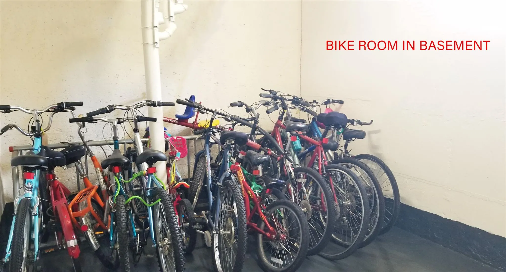 Garage featuring bike storage Garage featuring bike storage