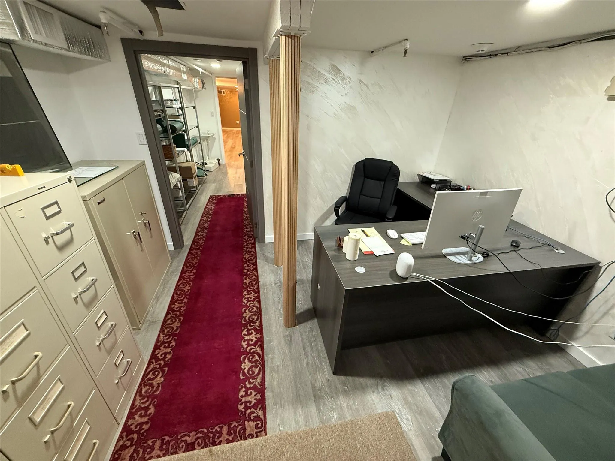 Office with wood finished floors Office with wood finished floors