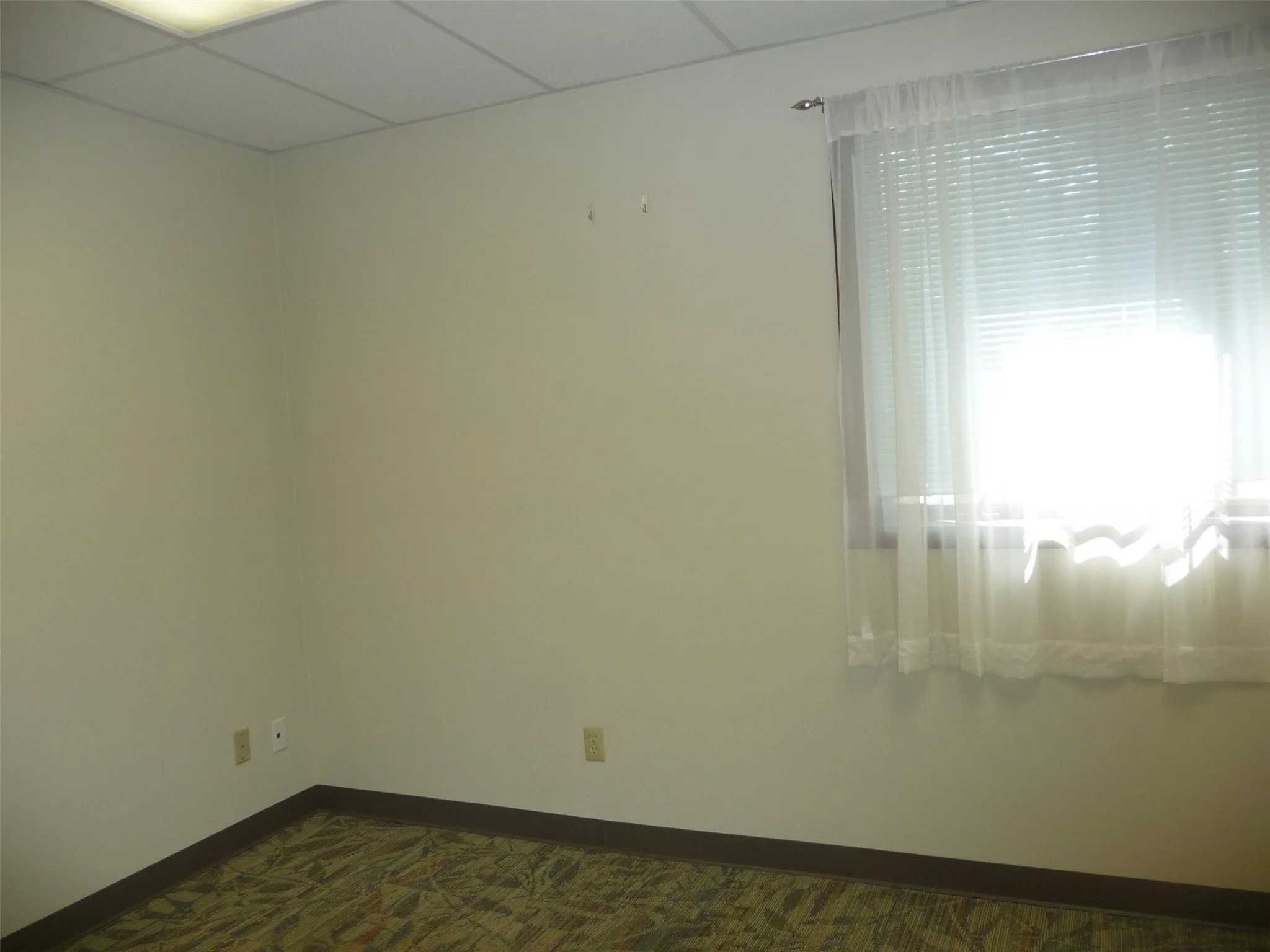 Spare room featuring a paneled ceiling and baseboards Spare room featuring a paneled ceiling and baseboards
