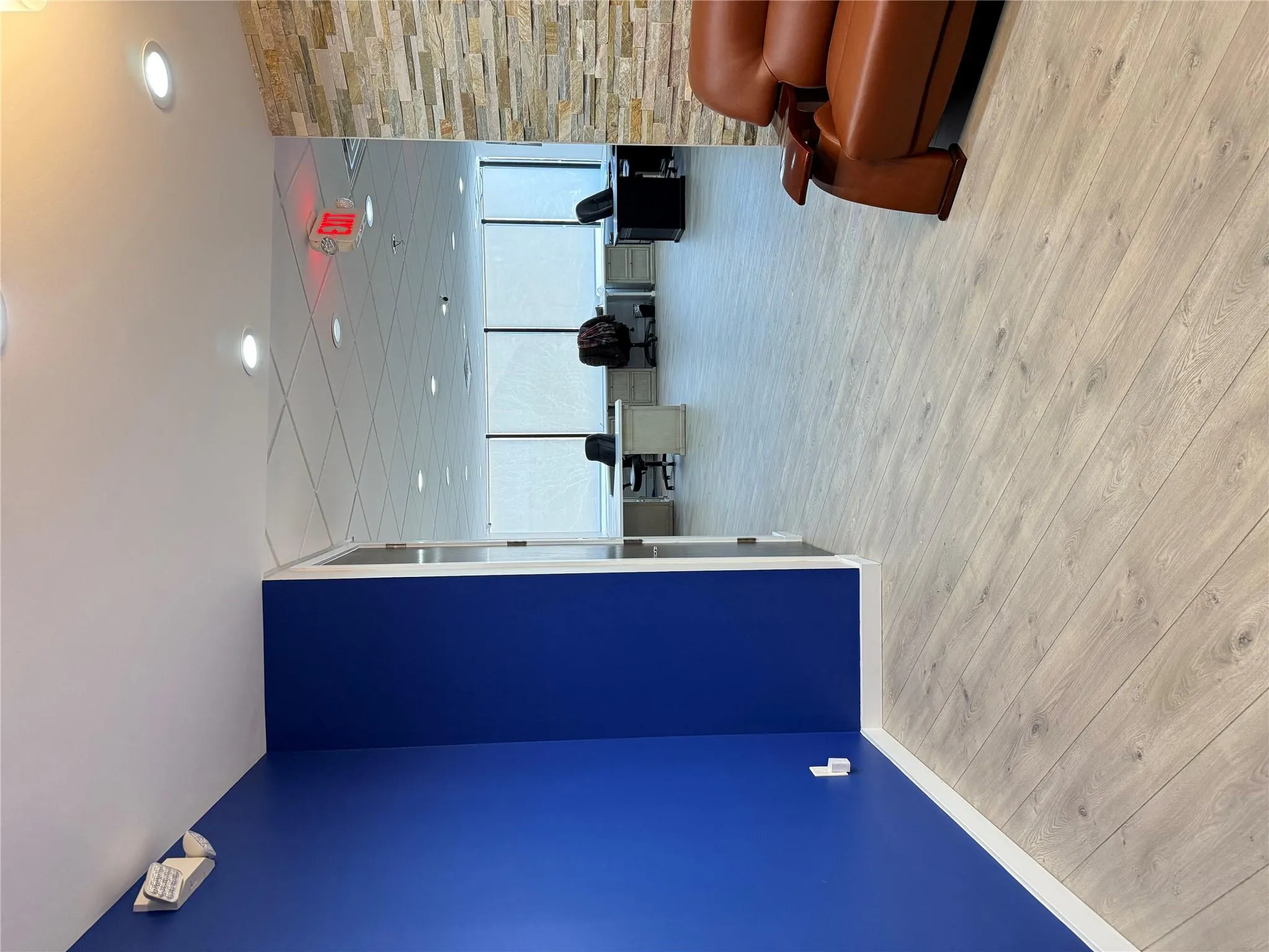 Common area with expansive windows Common area with expansive windows