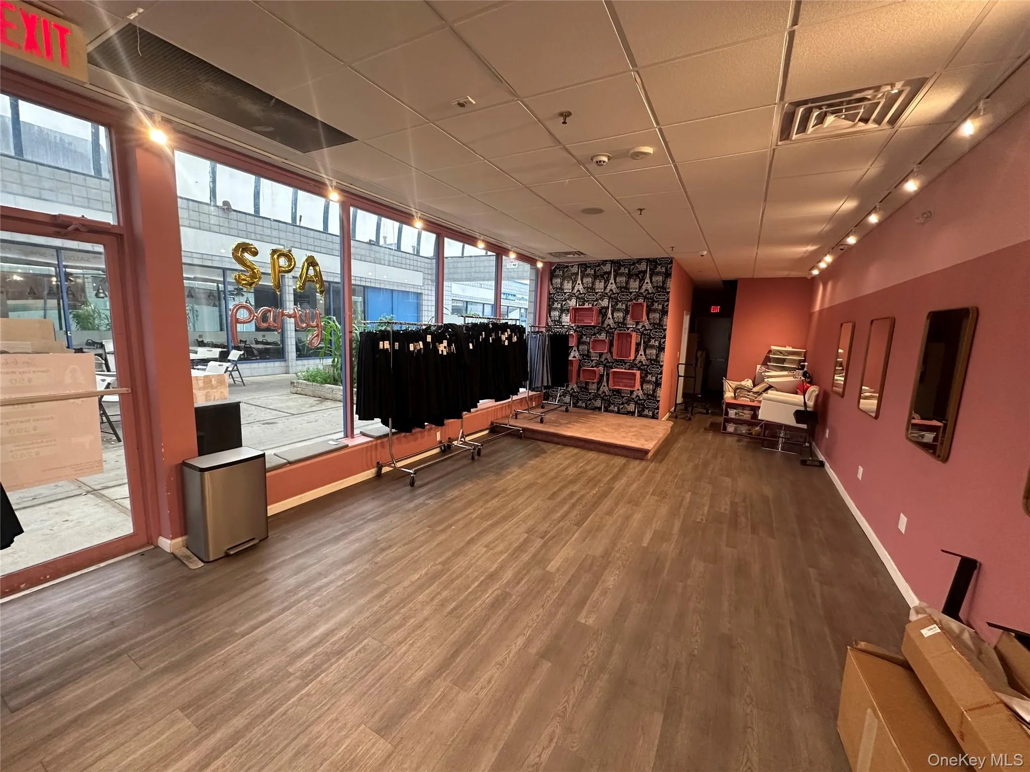 Community lobby featuring a drop ceiling Community lobby featuring a drop ceiling