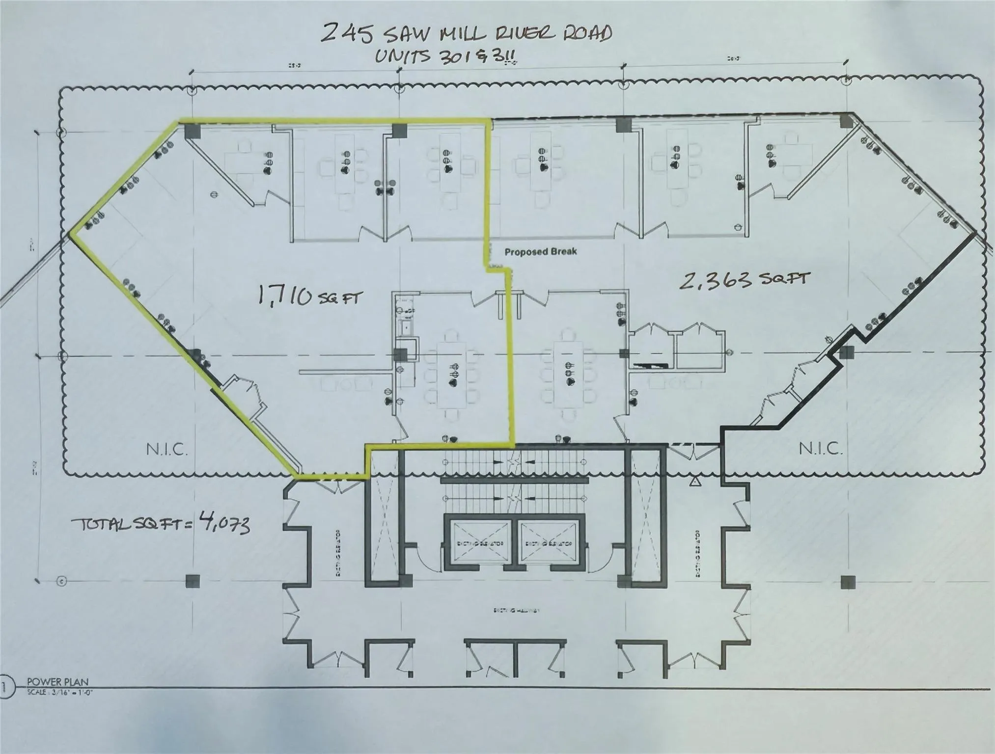 Floor Plan - Right hand side is for this Unit (wall to be constructed to separate spaces) Floor Plan - Right hand side is for this Unit (wall to be constructed to separate spaces)