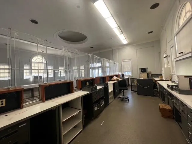 Office area featuring plenty of natural light and finished concrete floors Office area featuring plenty of natural light and finished concrete floors