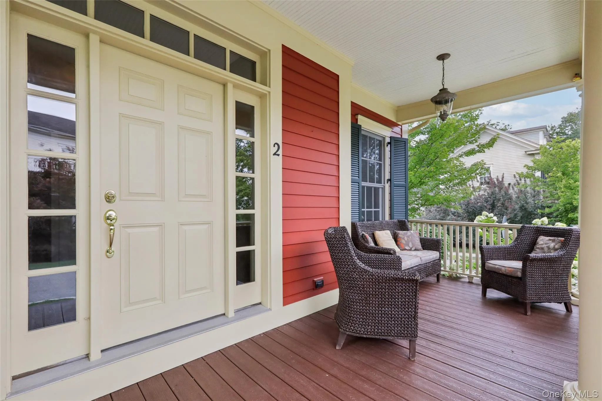Enjoy a morning cup of coffee on this quiet TREX covered porch Enjoy a morning cup of coffee on this quiet TREX covered porch