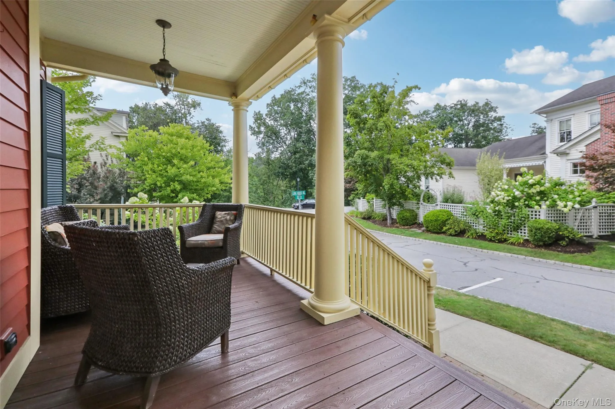 Enjoy a morning cup of coffee on this quiet TREX covered porch Enjoy a morning cup of coffee on this quiet TREX covered porch